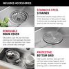 Lavabo de cocina tipo estación de trabajo con dos receptáculos de acero inoxidable 50/50 calibre 16 de 33" de montaje superior encastrado, con reborde WorkFlow™ y accesorios